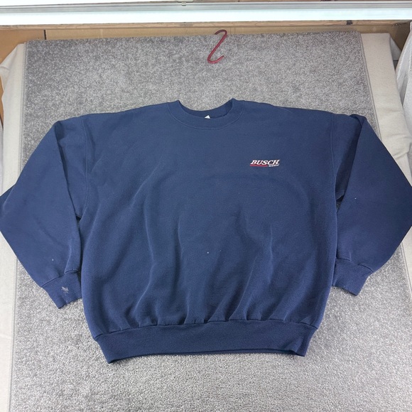 Hanes Other - Vintage Hanes Busch Light Beer Embroidered Long Sleeve Sweatshirt Blue Mens XXL